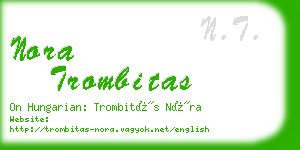 nora trombitas business card